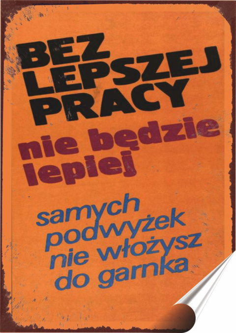 PRL Plakat Samoprzylepny, Plakietka, (motyw metalowego szyldu)#12655