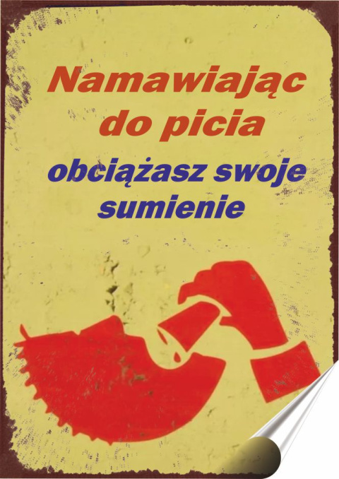 PRL Plakat Samoprzylepny, Plakietka, (motyw metalowego szyldu)#12661