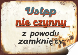 PRL Plakat Samoprzylepny, Plakietka, (motyw metalowego szyldu)#12705