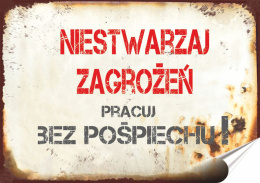 PRL Plakat Samoprzylepny, Plakietka, (motyw metalowego szyldu)#12709