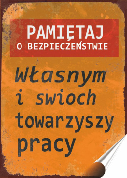 PRL Plakat Samoprzylepny, Plakietka, (motyw metalowego szyldu)#12712