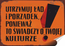 PRL Plakat Samoprzylepny, Plakietka, (motyw metalowego szyldu)#12723