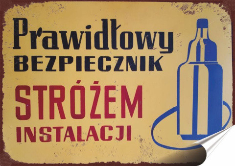 PRL Plakat Samoprzylepny, Plakietka, (motyw metalowego szyldu)#12927