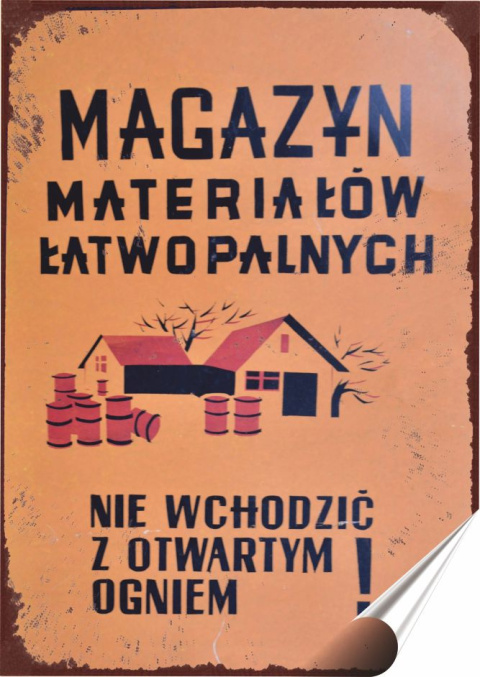 PRL Plakat Samoprzylepny, Plakietka, (motyw metalowego szyldu)#12930