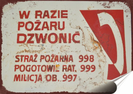 PRL Plakat Samoprzylepny, Plakietka, (motyw metalowego szyldu)#12939