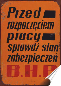 PRL Plakat Samoprzylepny, Plakietka, (motyw metalowego szyldu)#12952