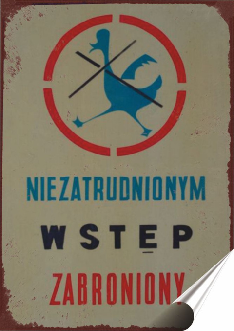 PRL Plakat Samoprzylepny Plakietka (motyw z metalowego szyldu)#12968