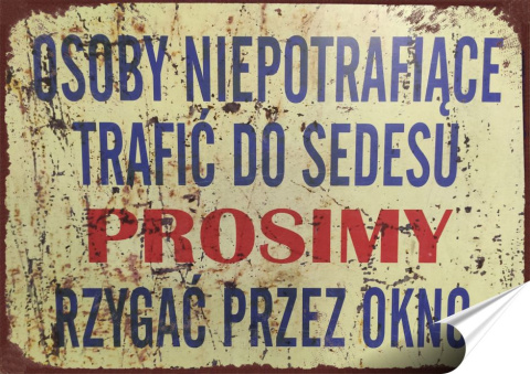 PRL Plakat Samoprzylepny Plakietka (motyw z metalowego szyldu)#12970