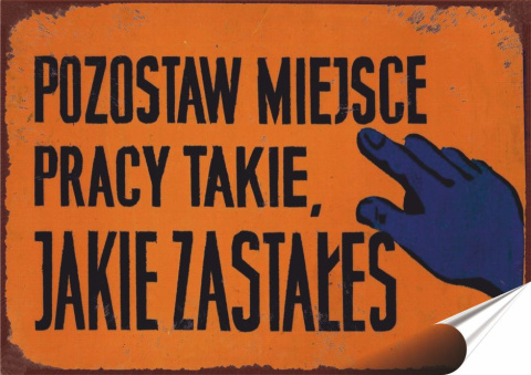 PRL Plakat Samoprzylepny Plakietka (motyw z metalowego szyldu)#15043