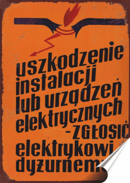 PRL Plakat Samoprzylepny Plakietka (motyw z metalowego szyldu)#15595