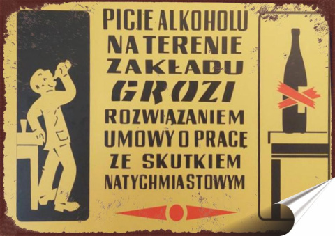 PRL Plakat Samoprzylepny Plakietka (motyw z metalowego szyldu)#15596