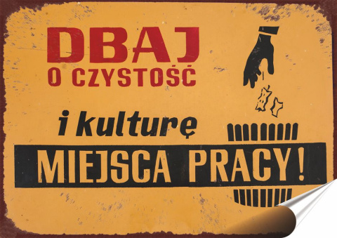 PRL Plakat Samoprzylepny Plakietka (motyw z metalowego szyldu)#15631