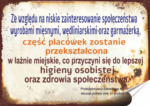 PRL Plakat Samoprzylepny Plakietka (motyw z metalowego szyldu)#15694