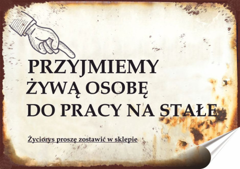 PRL Plakat Samoprzylepny Plakietka (motyw z metalowego szyldu)#15713