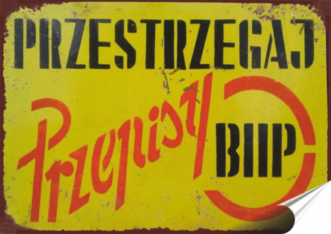 PRL Plakat Samoprzylepny Plakietka (motyw z metalowego szyldu)#17740