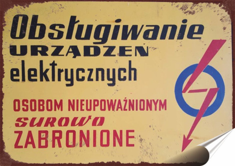 PRL Plakat Samoprzylepny Plakietka (motyw z metalowego szyldu)#17759