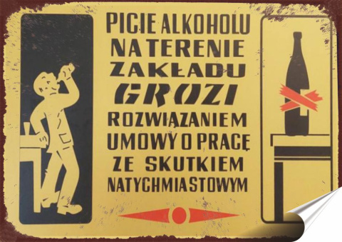 PRL Plakat Samoprzylepny Plakietka (motyw z metalowego szyldu)#17913
