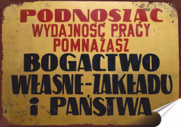 PRL Plakat Samoprzylepny Plakietka (motyw z metalowego szyldu)#17915