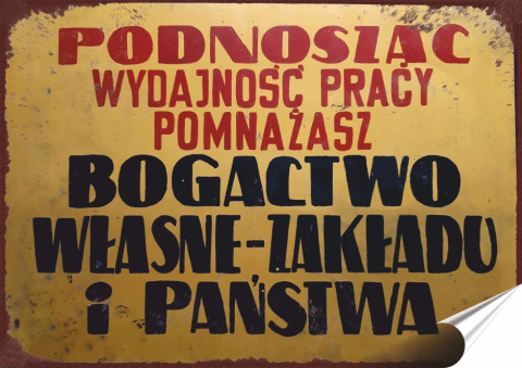PRL Plakat Samoprzylepny Plakietka (motyw z metalowego szyldu)#17915