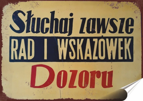 PRL Plakat Samoprzylepny Plakietka (motyw z metalowego szyldu)#17924