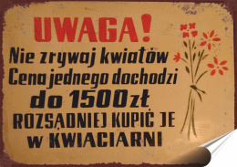 PRL Plakat Samoprzylepny Plakietka (motyw z metalowego szyldu)#17939