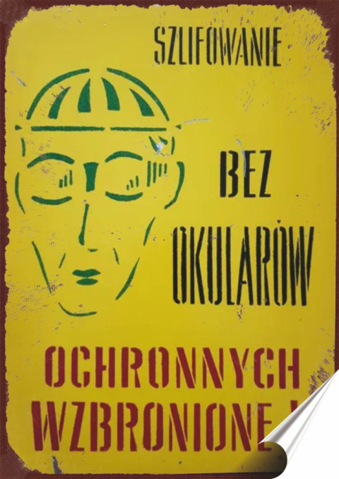 PRL Plakat Samoprzylepny Plakietka (motyw z metalowego szyldu)#17972