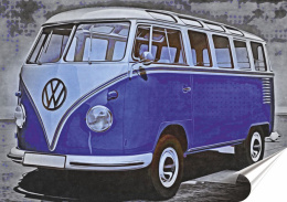 VW Bus Plakat-Folia Samoprzylepna (motyw metalowego szyldu)#13907