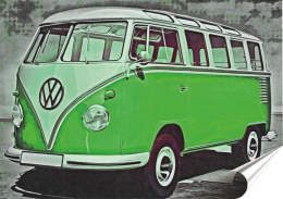 VW Bus Plakat-Folia Samoprzylepna (motyw metalowego szyldu)#13908