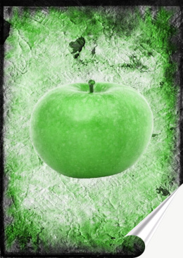 Jabłko Plakat-Folia Samoprzylepna (motyw metalowego szyldu)#13918
