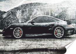 Porsche Plakat-Folia Samoprzylepna (motyw metalowego szyldu)#13984