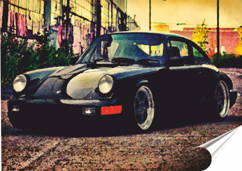 Porsche Plakat-Folia Samoprzylepna (motyw metalowego szyldu)#13991