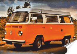 VW Bus Plakat-Folia Samoprzylepna (motyw metalowego szyldu)#13998