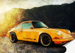 Porsche Plakat-Folia Samoprzylepna (motyw metalowego szyldu)#14021