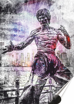 Bruce Lee Plakat-Folia Samoprzylepna (motyw metalowego szyldu)#13899