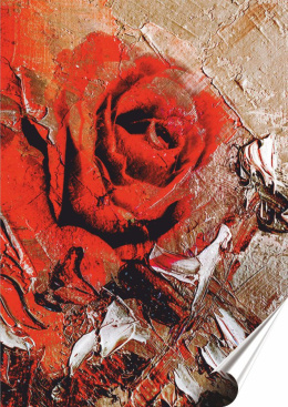 Róża Plakat-Folia Samoprzylepna (motyw metalowego szyldu)#12485