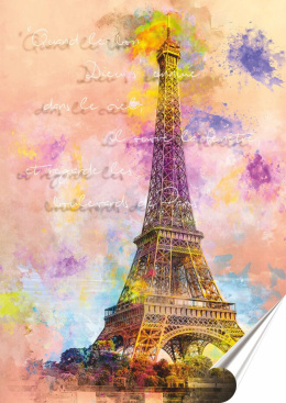 Paryż Plakat-Folia Samoprzylepna (motyw metalowego szyldu)#12527