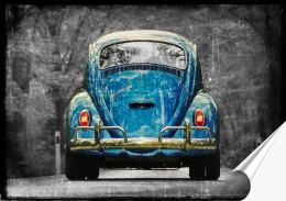 VW Garbus Plakat-Folia Samoprzylepna (motyw metalowego szyldu)#13851