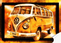 VW Bus Plakat-Folia Samoprzylepna (motyw metalowego szyldu)#13885