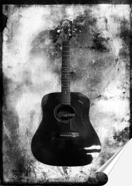 Gitara Plakat-Folia Samoprzylepna (motyw metalowego szyldu)#13889