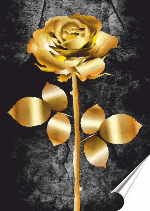 Róża Plakat Samoprzylepny-Folia (motyw metalowego szyldu)#14072