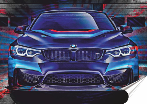 BMW Garaż Plakat Samoprzylepny-Folia (motyw metalowego szyldu)#14077