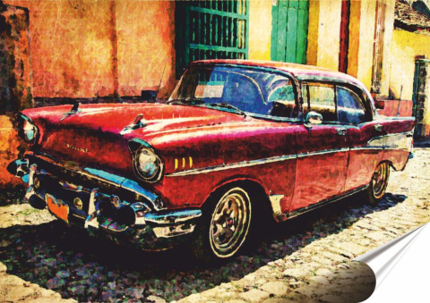 Auto Kuba Plakat Samoprzylepny-Folia (motyw metalowego szyldu)#14079