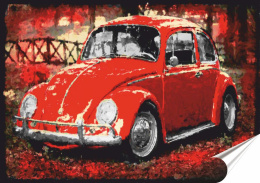 VW Garbus Plakat Samoprzylepny-Folia (motyw metalowego szyldu)#14093