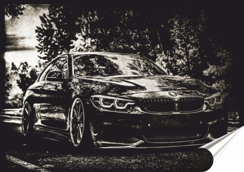 BMW Garaż Plakat Samoprzylepny-Folia (motyw metalowego szyldu)#14099