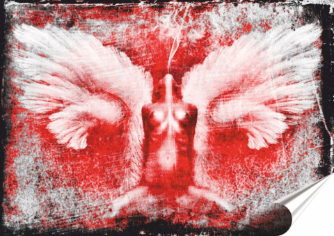 Anioł Plakat Samoprzylepny-Folia (motyw metalowego szyldu)#14121