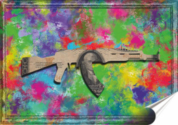Broń Plakat Samoprzylepny-Folia (motyw metalowego szyldu)#14181