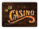 CASINO METALOWY SZYLD PLAKAT RETRO #04408