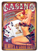 CASINO METALOWY SZYLD PLAKAT RETRO #08005