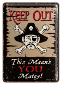 KEEP OUT METALOWY SZYLD PLAKAT VINTAGE RETRO #00559