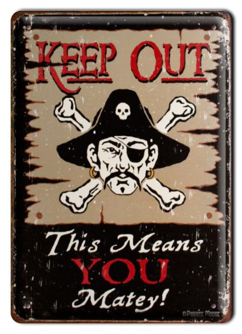 KEEP OUT METALOWY SZYLD PLAKAT VINTAGE RETRO #00559